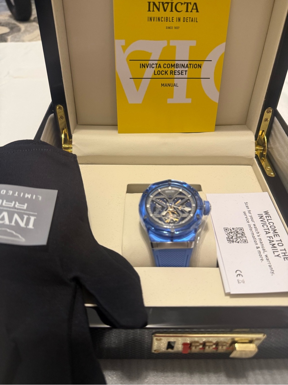 Invicta Celestial Orbitha Men’s Automatic Skeleton Dial Watch 45mm Blue Rubber